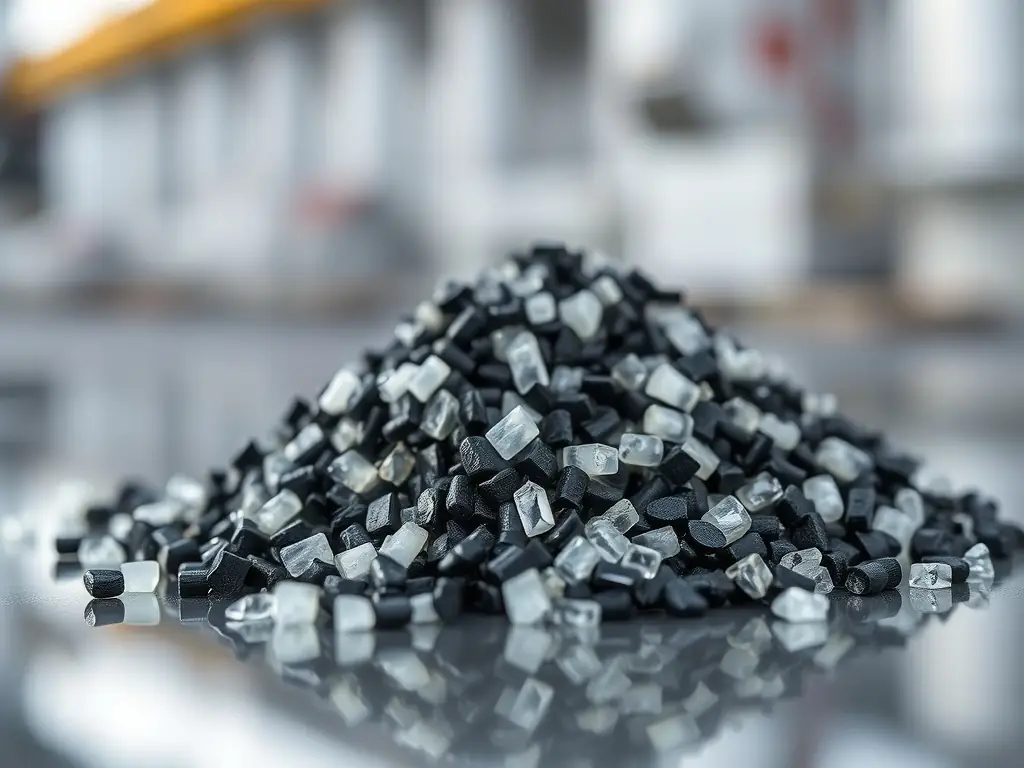 A close-up shot of polyethylene granules, showcasing their uniform size and clarity, symbolizing the quality of Behdad Plast's polymer raw materials.